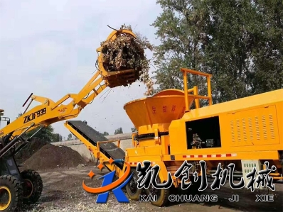 吉林客户树根破碎机生产现场